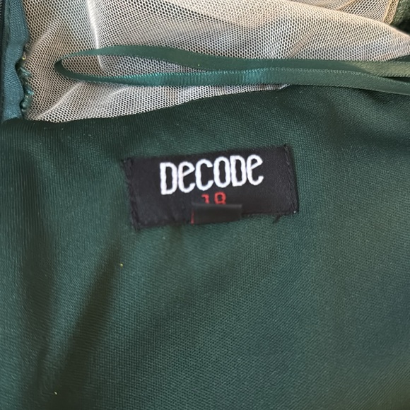 Elegant Green Lace Dress gold Threads Decode 7.8 size 6 - Picture 7 of 8